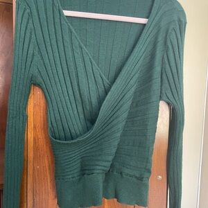 Lascana Elegant Forest Green V-Neck Sweater